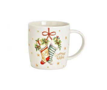 Porcelain mug with Christmas stockings, 350ml