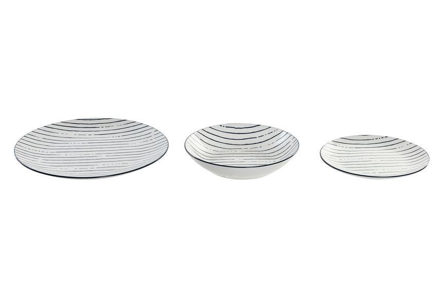 Porcelain dinner set STRIPES BLUE, 18 pieces