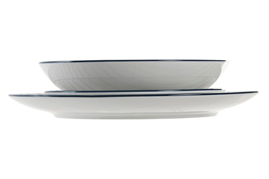 Porcelain dinner set STRIPES BLUE, 18 pieces
