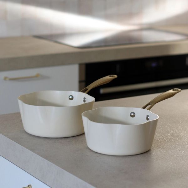 Aluminum casserole 20 cm Dahlia, beige