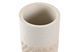 Beige polyresin toothbrush holder, 7.4x7.4x10cm