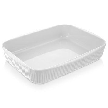 Rectangular porcelain baking tray 2.2L, white