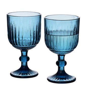 Glass wine glasses ELISE BLUE, 4 pieces, blue