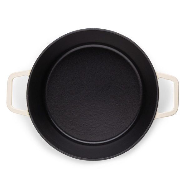 Round cast iron saucepan Rosmarino 5.7 l, white