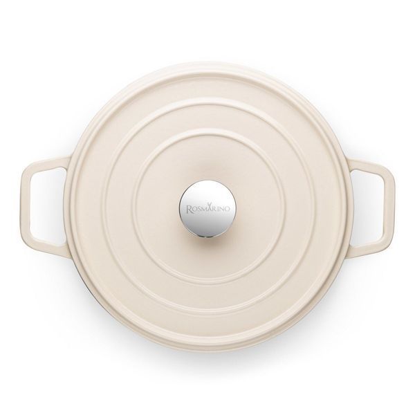 Round cast iron saucepan Rosmarino 5.7 l, white