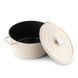 Round cast iron saucepan Rosmarino 5.7 l, white
