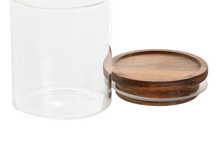 Spice organizer, acacia and glass 9 parts