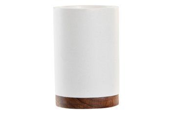 White acacia and polyresin toothbrush holder