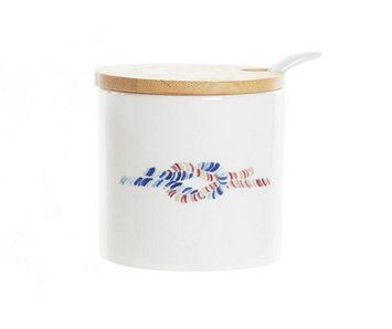 Small jar with a print 175ml, dolomite and bamboo